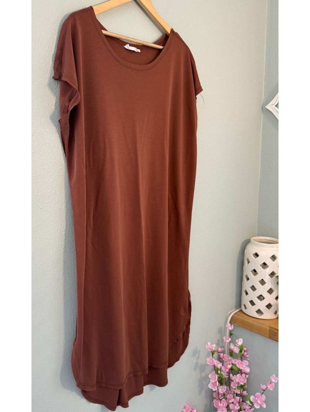 Buckle Double Zero Modal Blend Shirt Dress In Rust Brown - Women's Large NWOT - Picture 3 of 7